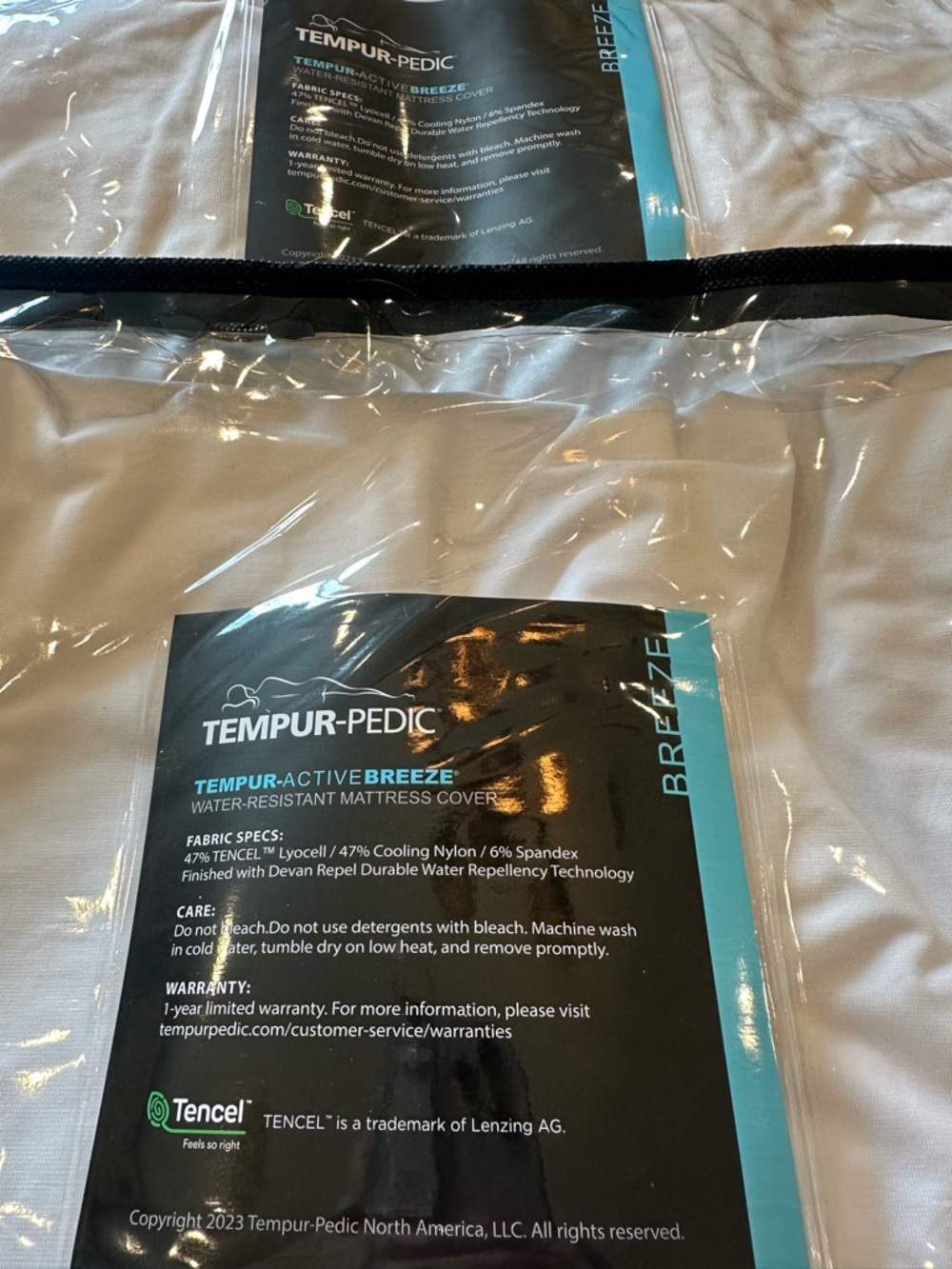 New 2 Tempur-Pedic Active Breeze Mattress Covers